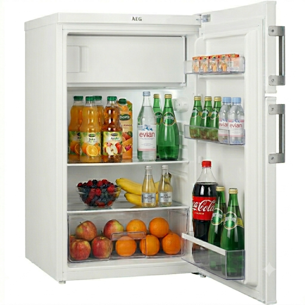 Réfrigérateur de comptoir garni en location : boissons et fruits frais